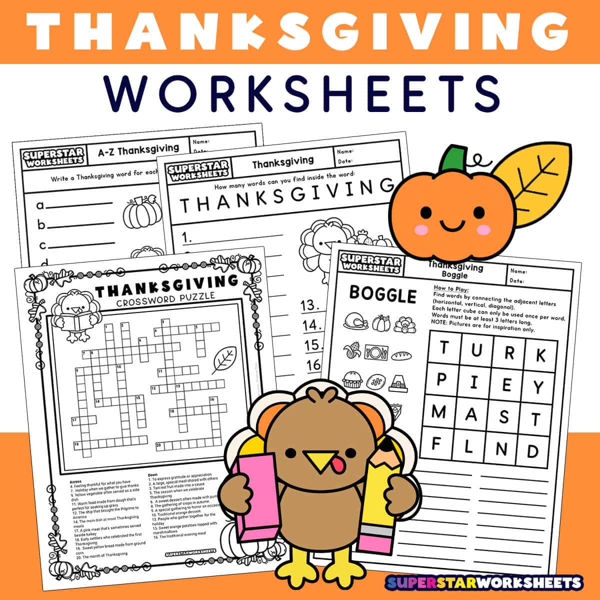 thanksgiving worksheets - superstar worksheets